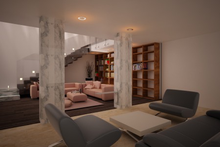 Casa Echegaray Remodelacion ( antesala - sala doble altura)